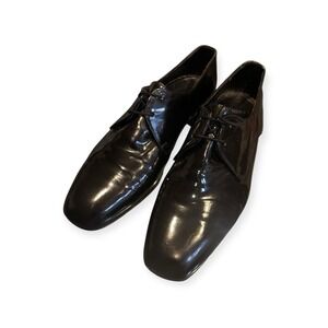 Bally Men's Black Patent Leather Vintage Mocambo II Derby Dress Shoes UK 7E/US 8